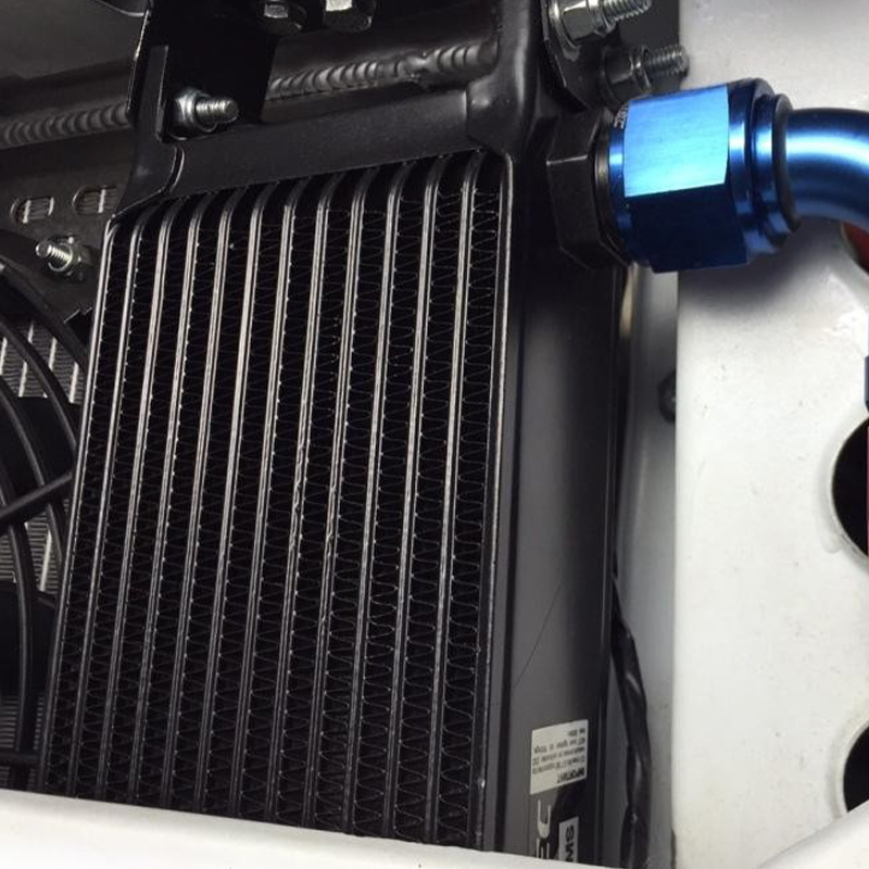 MOTAMEC Oil Cooler 10 Row Black Alloy 10 AN JIC 235mm Matrix 